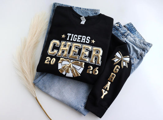 Cheer Sweatshirt Personalized with Glitter and Puff