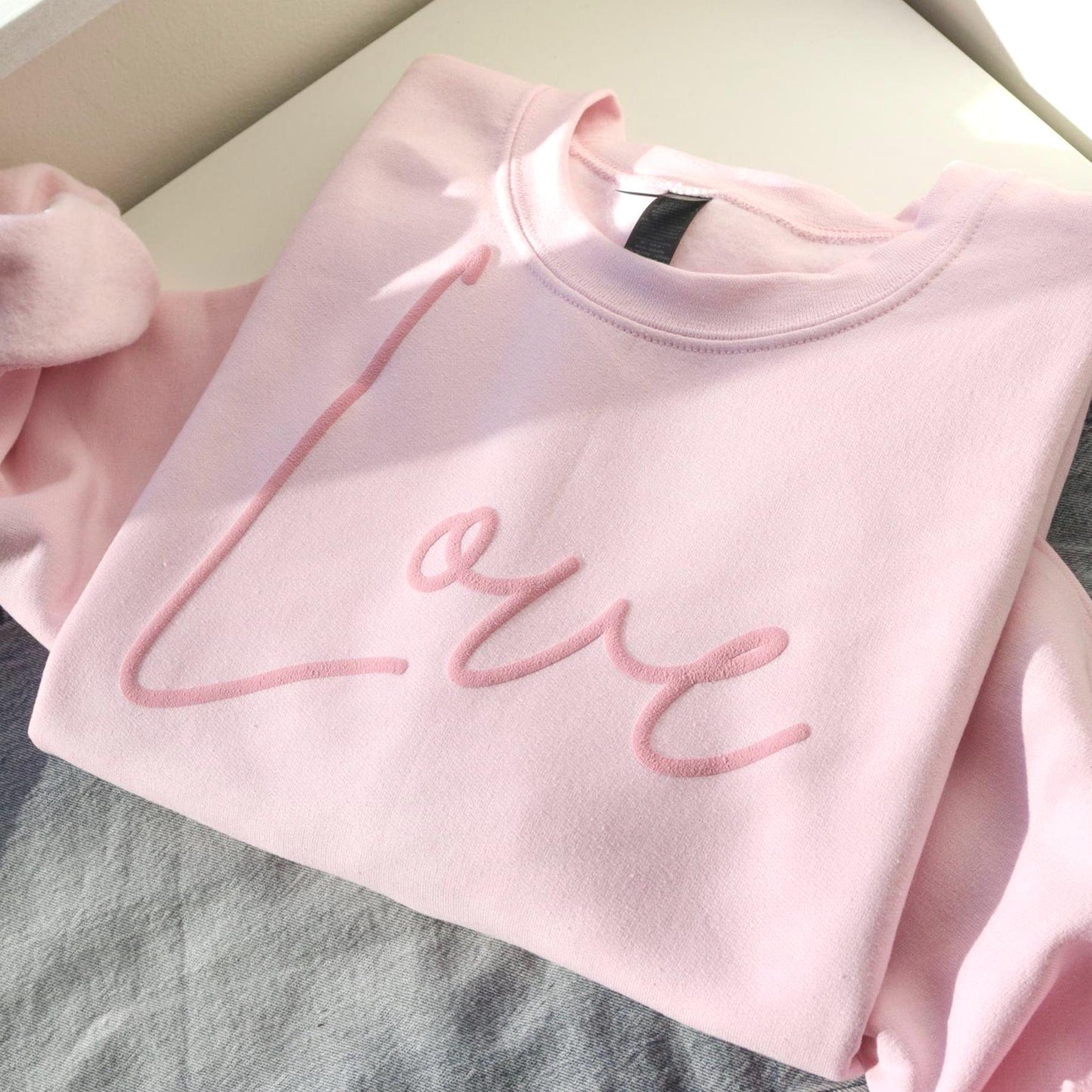Love Puff Script Sweatshirt