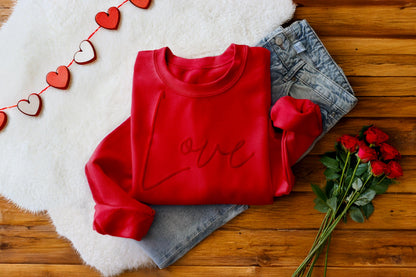 Love Puff Script Sweatshirt