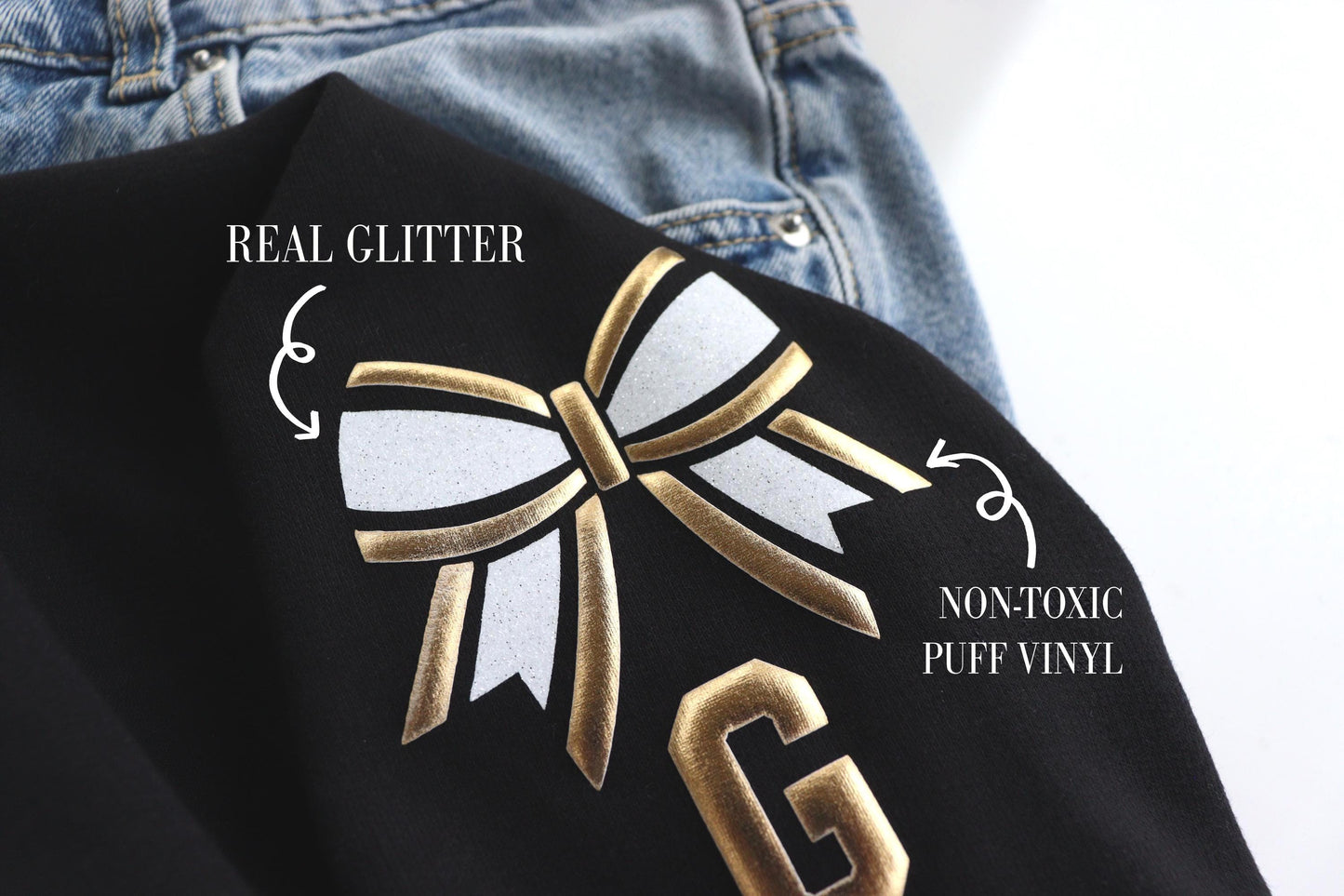 Cheer Sweatshirt Personalized with Glitter and Puff