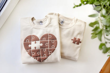 Heart Puzzle Puff Sweatshirt