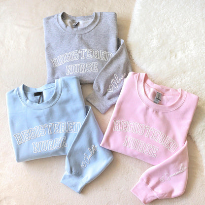 Personalized Registered Nurse Puff Sweatshirt
