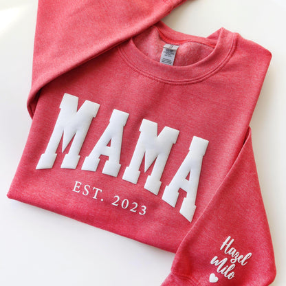 Mama Puff Personalized Embossed Sweatshirt