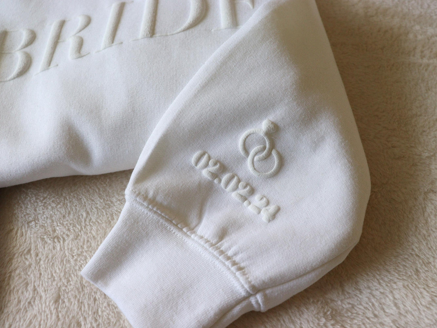 Bride & Groom Personalized Puff Sweatshirt