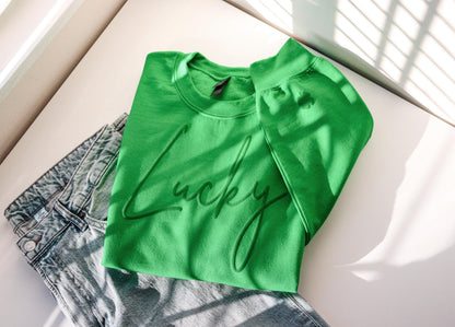 Lucky Puff Sweatshirt, 3D Sweatshirt, Puff Sweatshirt, St Patrick's Day Sweatshirt, Shamrock Sweatshirt, Gift for St Patrick's Day