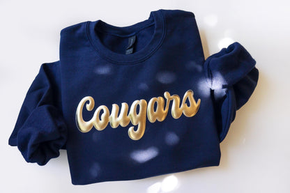 Custom Team Name Puff Crewneck Sweatshirt