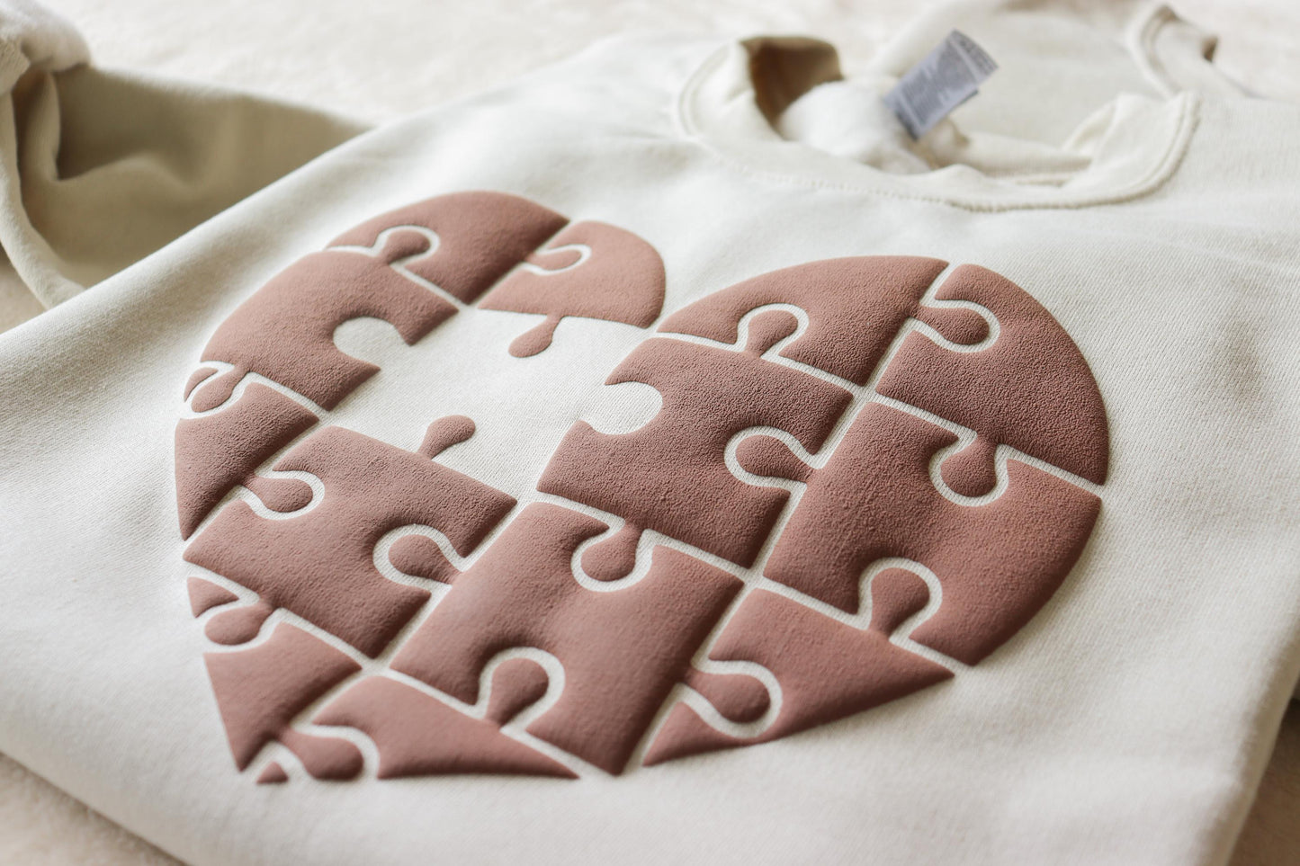 Heart Puzzle Puff Sweatshirt