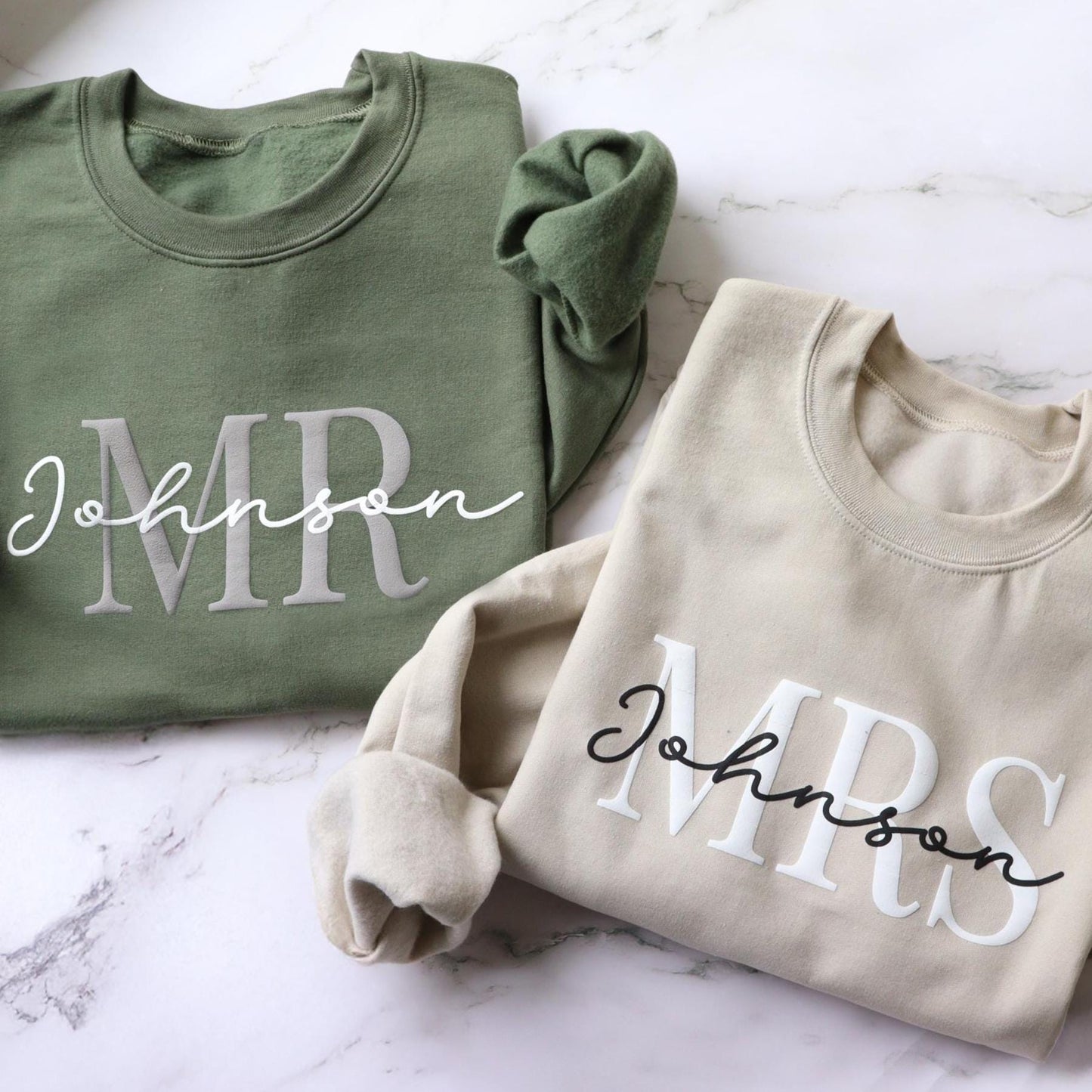 Mr & Mrs Personalized Puff Sweatshirt