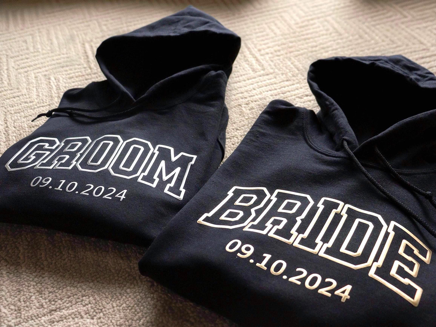 Bride & Groom Personalized Puff Hoodie