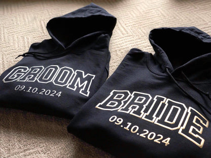 Bride & Groom Personalized Puff Hoodie