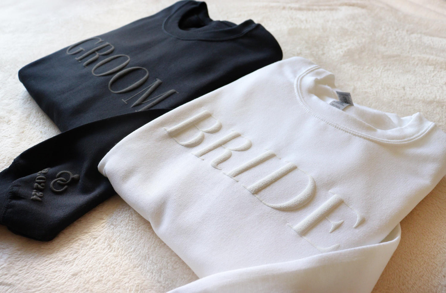 Bride & Groom Personalized Puff Sweatshirt