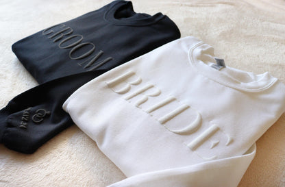 Bride & Groom Personalized Puff Sweatshirt