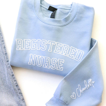 Personalized Registered Nurse Puff Sweatshirt