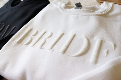 Bride & Groom Personalized Puff Sweatshirt