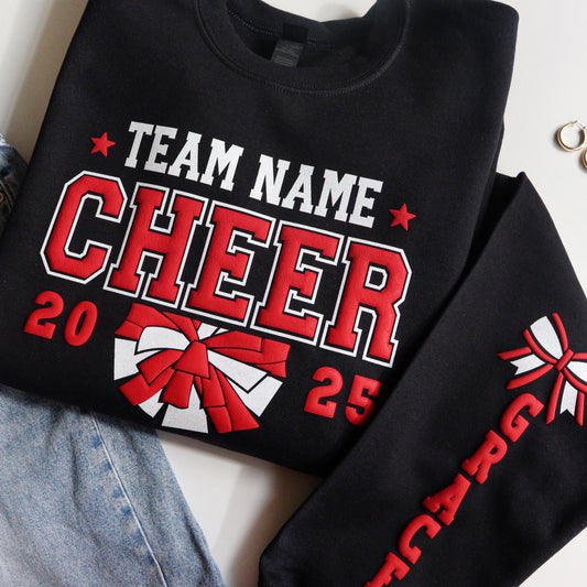 Cheer Personalized Puff Sweatshirt with Glitter