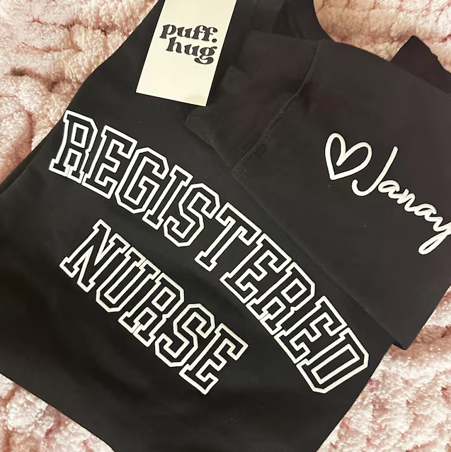 Personalized Registered Nurse Puff Sweatshirt