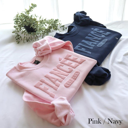 Fiancée & Fiancé Personalized Puff Sweatshirt