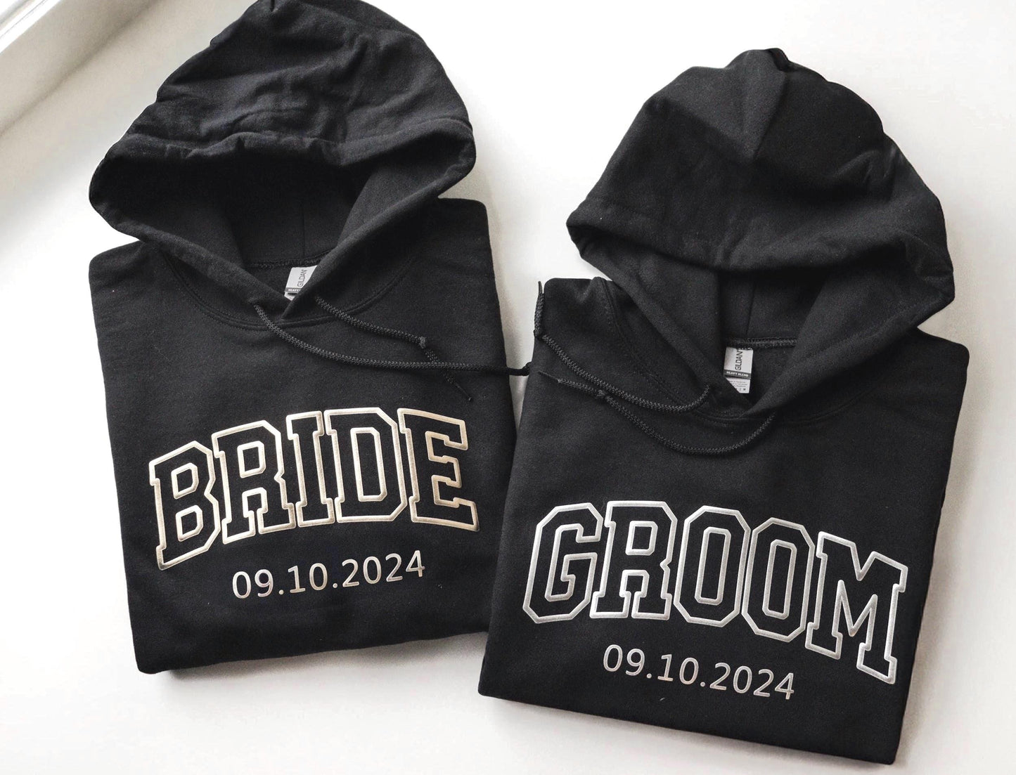 Bride & Groom Personalized Puff Hoodie