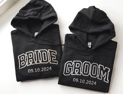 Bride & Groom Personalized Puff Hoodie