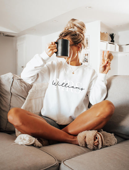Mr & Mrs Personalized Puff Sweatshirt