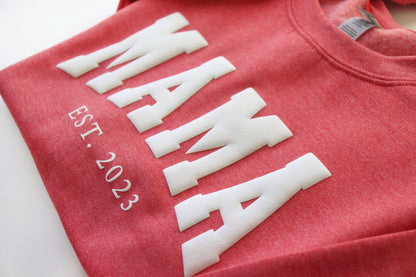 Mama Puff Personalized Embossed Sweatshirt