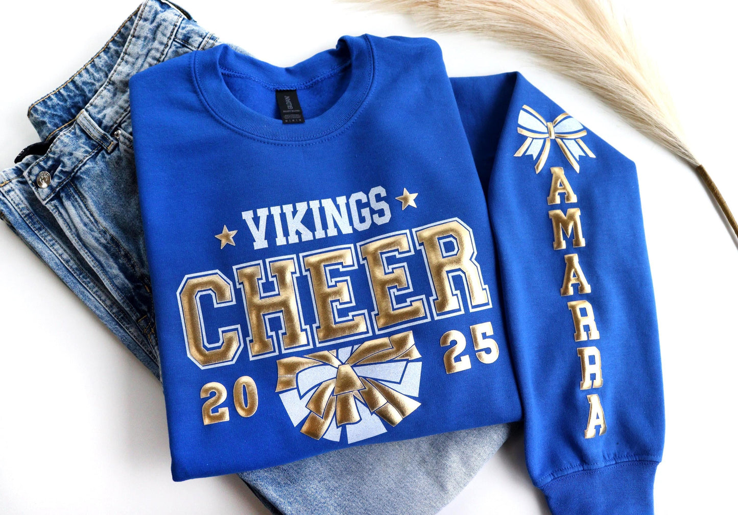 Cheer Sweatshirt Personalized with Glitter and Puff