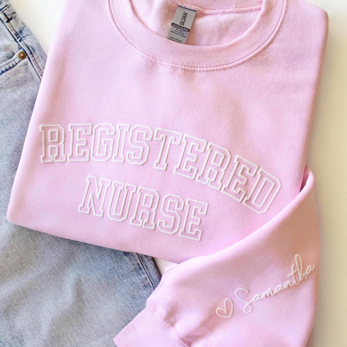 Personalized Registered Nurse Puff Sweatshirt