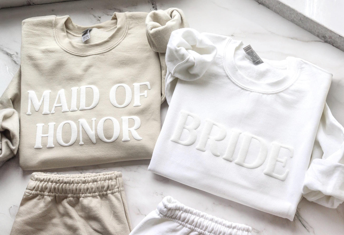 Bride Puff Sweatshirt, Maid of Honor Puff Sweatshirt