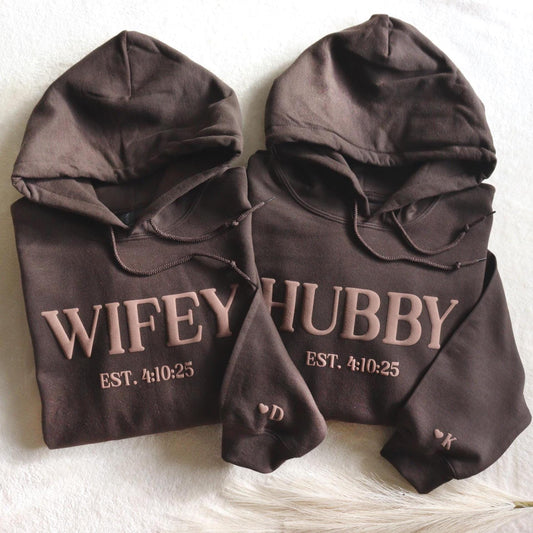 Wifey & Hubby Personalized Puff Sweatshirt