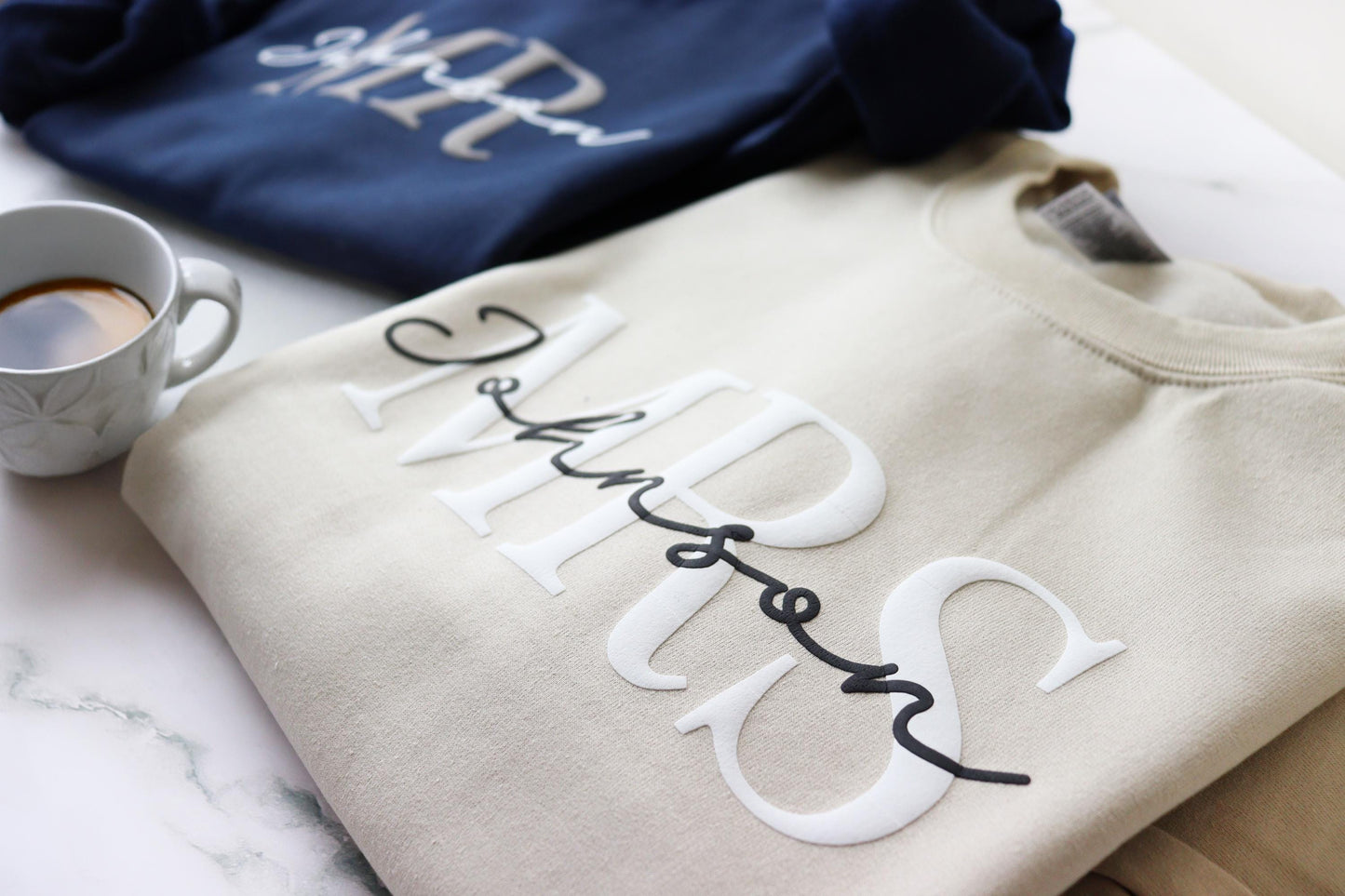 Mr & Mrs Personalized Puff Sweatshirt