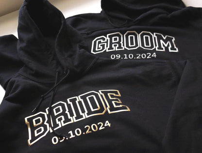 Bride & Groom Personalized Puff Hoodie