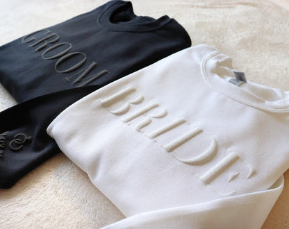 Bride & Groom Personalized Puff Sweatshirt